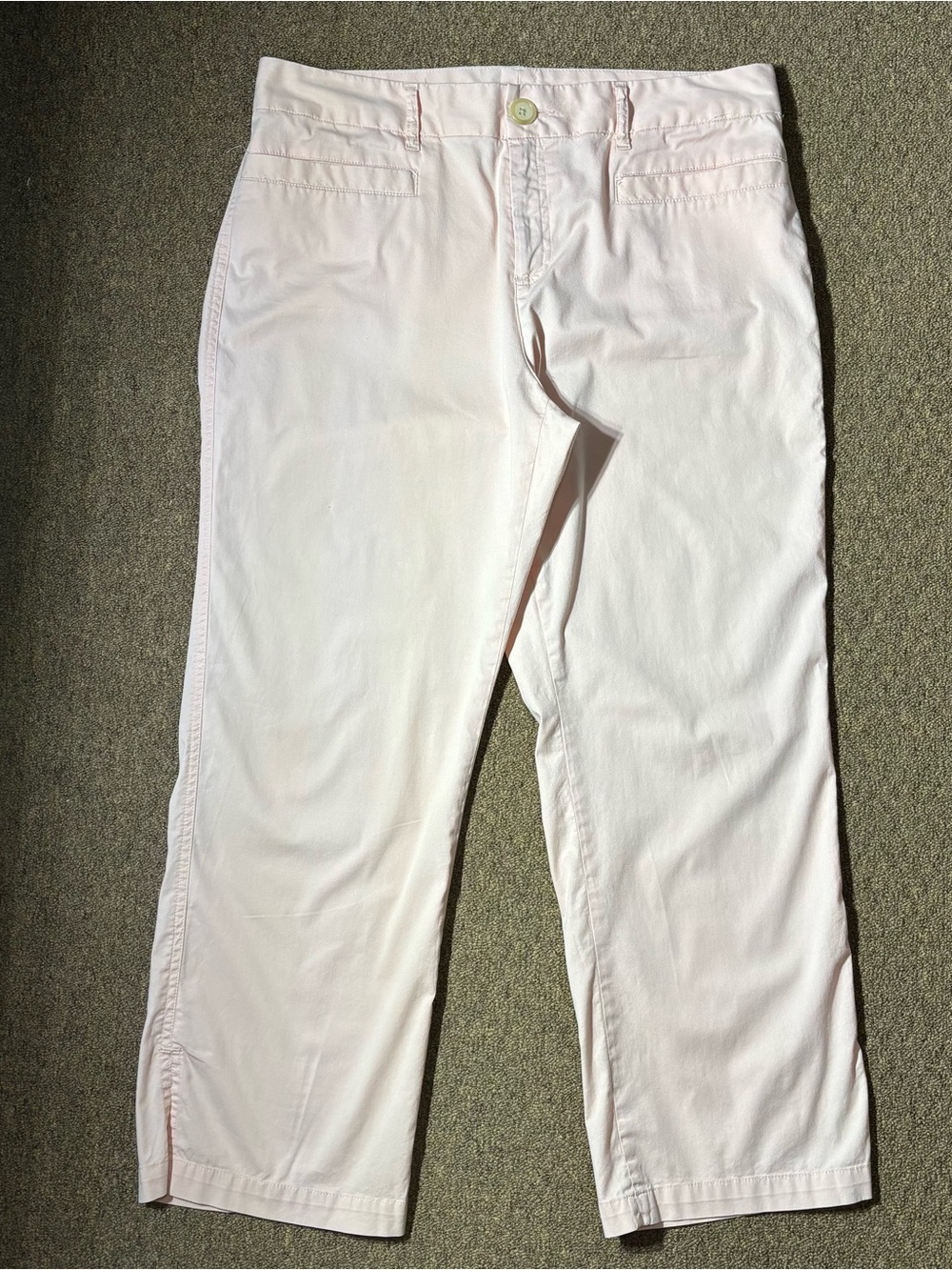Bass Women’s Pale Pink Chino Pants 14  Classic Preppy Summer Vacation Minimalist